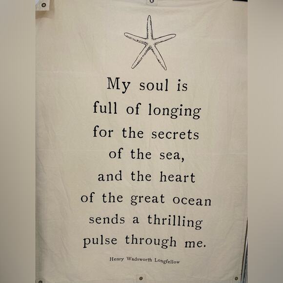 Coastal Wall Hanging Quote By Henry Wadsworth Longfellow - Picture 1 of 5